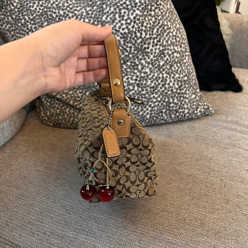 Coach Vintage Mini Signature Monogram Brown Tan Bag - Picture 5 of 9
